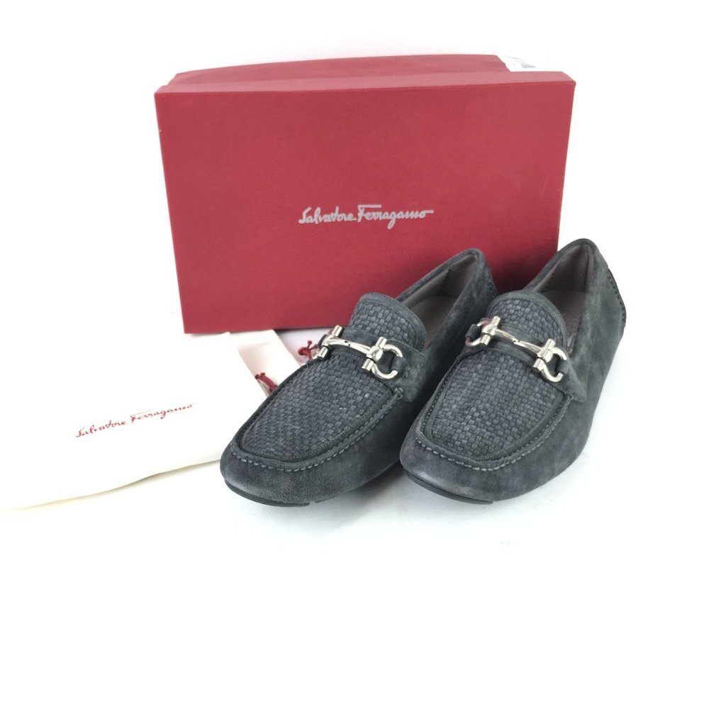 Salvatore Ferragamo Asfalto Buc Suede Loafers SZ 13